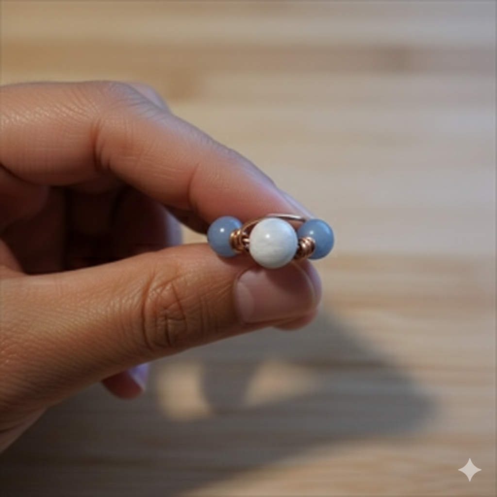 Handmade Copper Wire Wrapped Gemstone Rings – Multiple Sizes Available